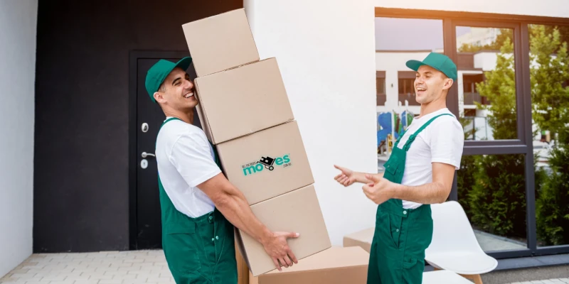all the right moves workers are loading boxes into minibus